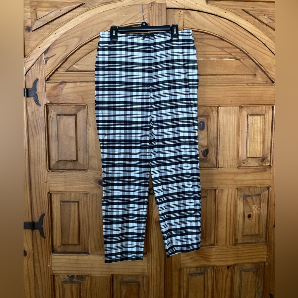 Talbots Black Plaid Chinos 4P